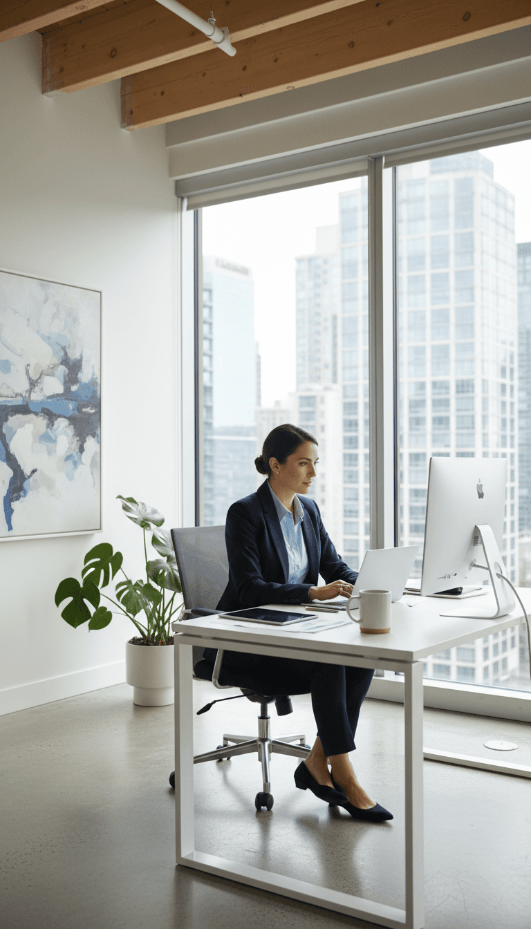 IT consultant working at desk