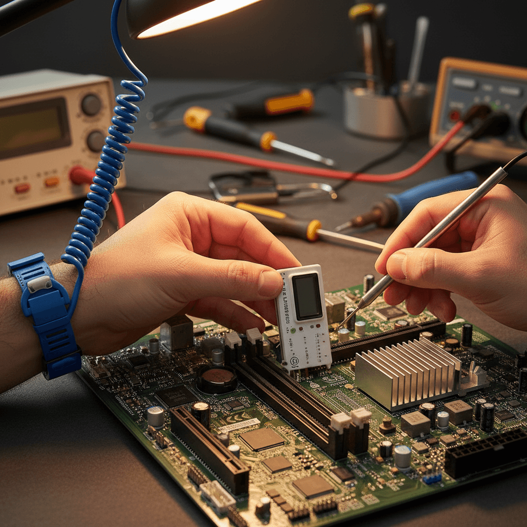 Detailed view of computer hardware